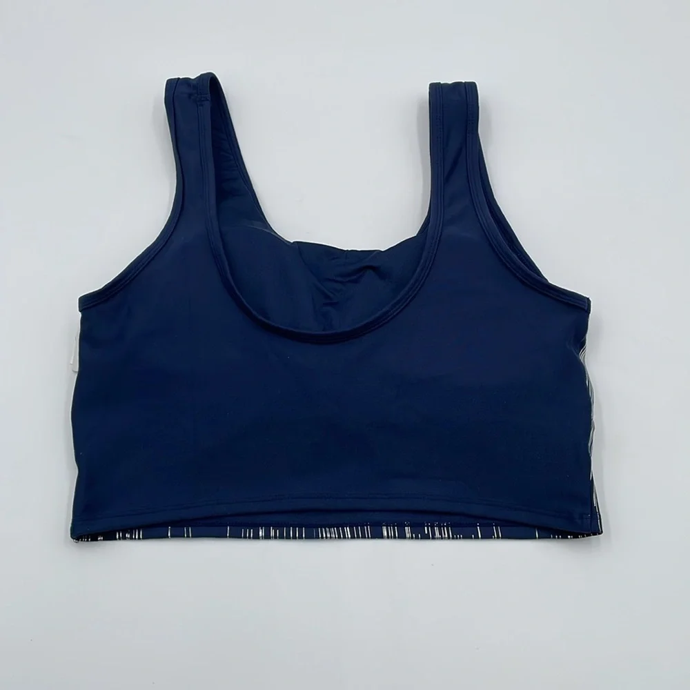 Marika Flex Navy & Metallic Silver Sports Bra Low Impact‎ Removable Bra Pads